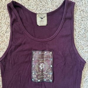 Fiore Bianco Jeweled Tank Top